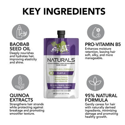 Splat Semi-Permanent Hair Color Naturals Purple 6 fl oz - New