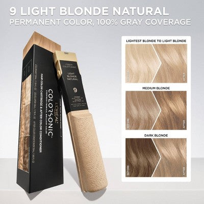L'Oreal Paris Colorsonic Permanent Hair Color Cartridge Light Blonde Natural 9 - Missing /box