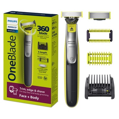 Philips Norelco OneBlade 360 Face & Body Rechargeable Men's Electric Shaver and Trimmer QP2834/70 - Imperfect Box