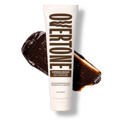 Overtone Espresso Brown Daily Conditioner Semi-Permanent Hair Color for All Hair Types 4.5oz Color-Depositing - New