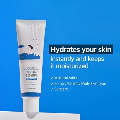 Round Lab Birch Juice Moisturizing UV Lock Korean Sunscreen SPF 45 50ml - Imperfect Box