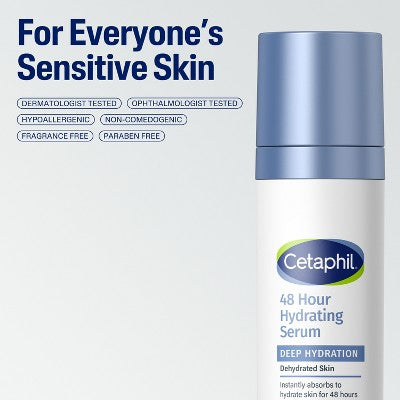 Cetaphil Deep Hydration 48 Hour Activation Hyaluronic Acid Serum 1 fl oz - Imperfect Box