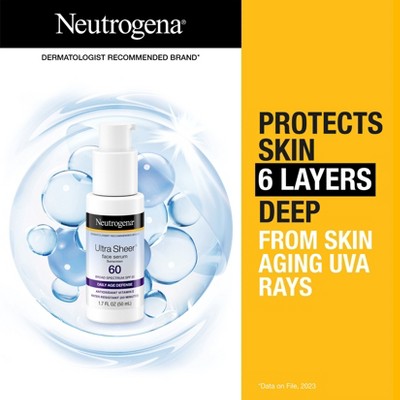 Neutrogena Ultra Sheer Moisturizing Face Sunscreen Serum SPF 60+ 1.7 fl oz - Imperfect Box