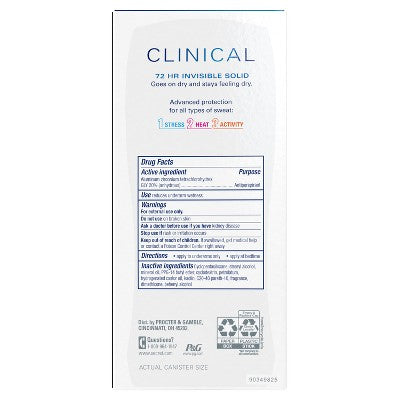 Secret Clinical Strength Completely Clean Invisible 2.6oz - Missing Box