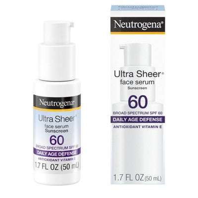 Neutrogena Ultra Sheer Moisturizing Face Sunscreen Serum SPF 60+ 1.7 fl oz - Imperfect Box