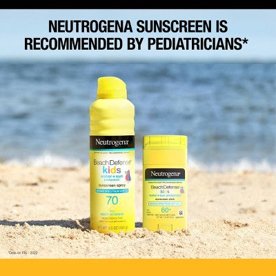 Neutrogena Beach Defense Water Resistant Kids Sunscreen Stick SPF50 1.5oz - Imperfect Container