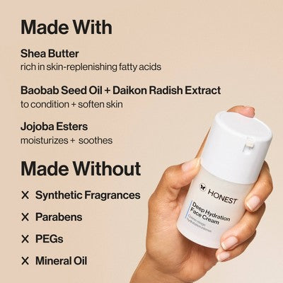 Honest Beauty Deep Hydration Face Cream with Shea Butter 1.7 fl oz - New