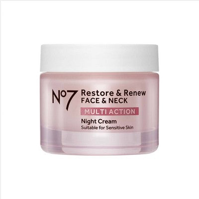 No7 Restore & Renew Multi Action Face & Neck Night Cream 1.69 fl oz - Imperfect Box