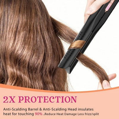 NICEBAY Airflow Styler, Titanium Hair Straightener & Curling Iron with Cooling Air Vents, 5 Temps, Dual Voltage & Auto Shutoff - Imperfect Box