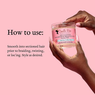 Camille Rose Mint Condition Nourishing Braiding Hair Gel 12oz - Imperfect Container