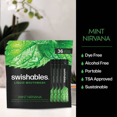 Swishables Liquid Mouthwash Sticks Mint 0.34 fl oz/36ct - Imperfect Box