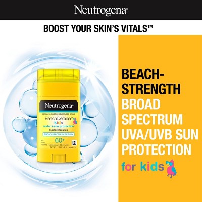 Neutrogena Beach Defense Water Resistant Kids Sunscreen Stick SPF50 1.5oz - Imperfect Container