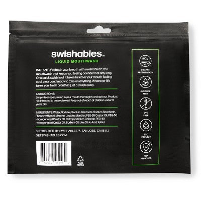 Swishables Liquid Mouthwash Sticks Mint 0.34 fl oz/36ct - Imperfect Box