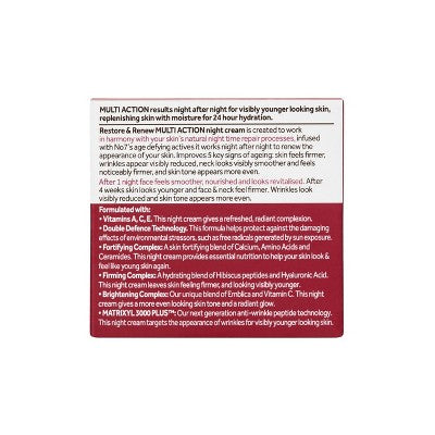 No7 Restore & Renew Multi Action Face & Neck Night Cream 1.69 fl oz - Imperfect Box