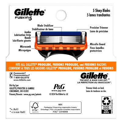 Gillette Fusion5 Men's Razor Blade Refills 4ct - Missing Box
