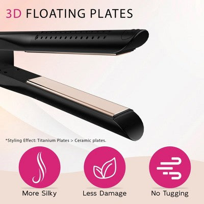 NICEBAY Airflow Styler, Titanium Hair Straightener & Curling Iron with Cooling Air Vents, 5 Temps, Dual Voltage & Auto Shutoff - Imperfect Box