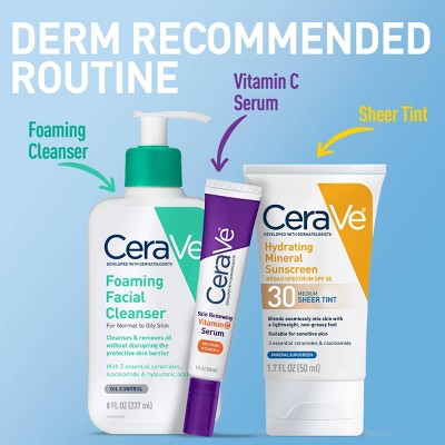 CeraVe Hydrating Mineral Tinted Face Sunscreen Lotion SPF 30 Light 1.7 fl oz - Imperfect Box