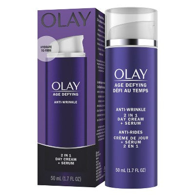 Olay Age Defying 2-in-1 Anti-Wrinkle Day Cream + Serum 1.7oz - Imperfect Box