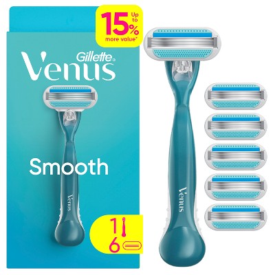 Venus Smooth Value Pack Razor Handle + 6 Blade Refills - Missing Box