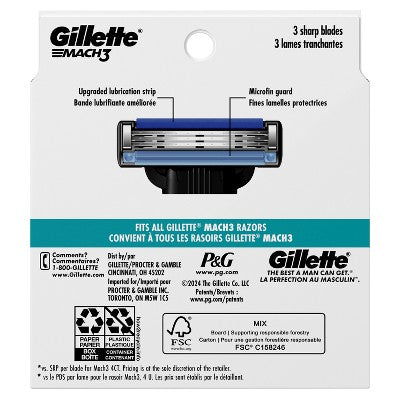 Gillette Mach3 Men's Razor Blade Refills 10ct - Missing Box