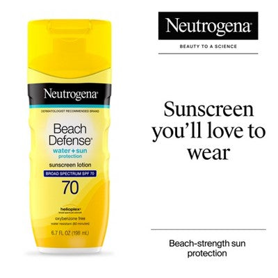 Neutrogena Beach Defense Sunscreen Lotion SPF 70 6.7 fl oz - New