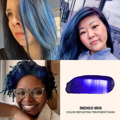 Overtone Indigo Iris Hair Mask Semi-Permanent Hair Dye & Color Conditioner Blue for Brown & Blonde Hair - New