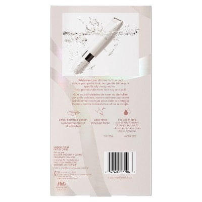 Venus for Pubic Hair & Skin Gentle Trimmer + 1 Attachment Comb 2pk - Imperfect Box