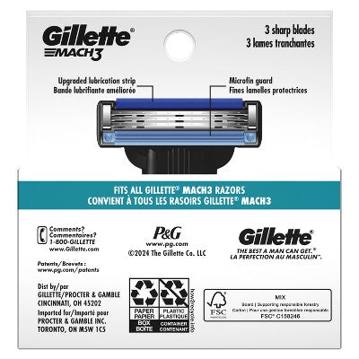 Gillette Mach3 Men's Razor Blade Refills 4ct  - Imperfect Box